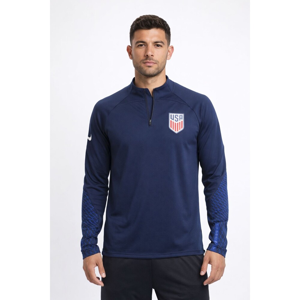 Nike USA Soccer 2022-23 Strike Drill Top 1/4 Zip USMNT Navy Blue -‎ Men’s Small